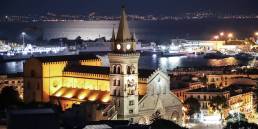Vista area Duomo di Messina notturna dall'alto