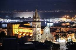 Vista area Duomo di Messina notturna dall'alto